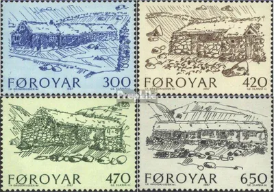 Produktbild von Briefmarken Dänemark - Färöer 1987 Mi 145-148 (kompl.Ausg.) postfrisch Bauernhäuser