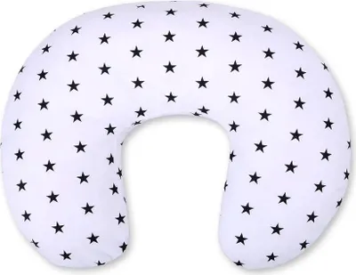 Image de Bobono Coussin d'Allaitement en Forme de Haricot en Fibre Naturelle Noir Ergonomique et 100% Coton
