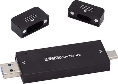 Produktbild von NVME M-key M.2 NGFF Adapter zu USB 3.1 Typ C & 2.0 Typ A Stecker für SATA SSD