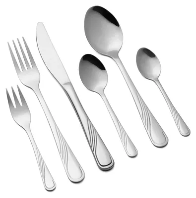 Besteckset 36-teilig, Edelstahl, silber, für 6 Personen, spülmaschinengeeignet