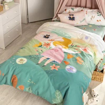 Image de Housse de couette HappyFriday Mr Fox Dreaming Coloré Matelas simple 2 pièces