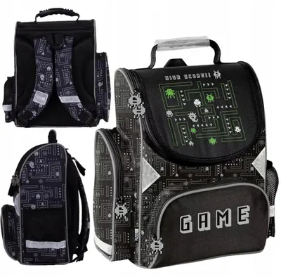 Produktbild von PASO Schulranzen, Schulrucksack mit einem Fach und einer Tasche, schwarz, GRA GAME
