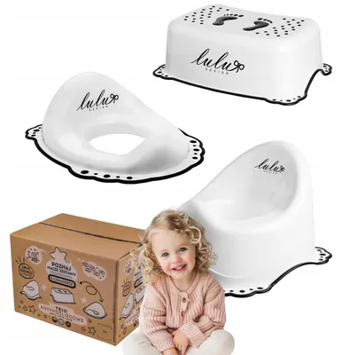 Produktbild von Lulu Design Toilettentraining-Set für Kinder 3-in-1, Töpfchen, Toilettensitz, Tritthocker, rutschfest