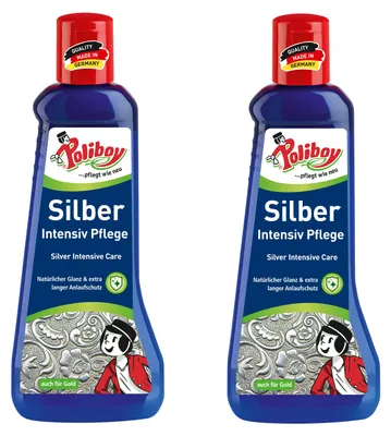 Produktbild von Poliboy Silber Intensiv Pflege 2er Set, Reinigungsmittel - 400ml, Inhalt jeweils 200ml, Reinigung & Pflege
