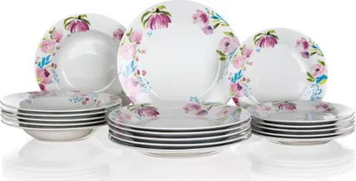 Produktbild von BANKETT-Set Platten ROSA BLUMEN, 18 St.