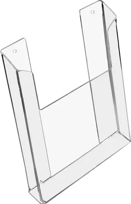 Produktbild von HMF 46843 Wand Prospekthalter aus Acryl, DIN A4 Hochformat, 22 x 30,5 x 3,5 cm, Transparent