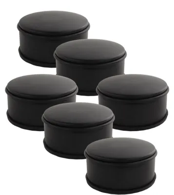 Image de Lot de 6 butoirs de porte - Matériau : noir - Dimensions : 11 x 5,4 cm