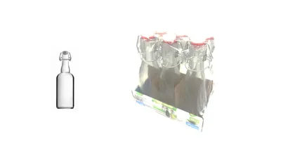 Produktbild von 6er Set Bügelflaschen Bügelflasche Glasflaschen 150ml mit Bügelverschluss zum Selbst befüllen Glas Bügelflaschen