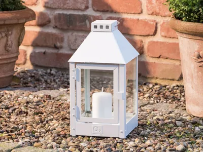 Produktbild von A2 Living Allwetter Laterne Mini weiß wetterfest Metall Outdoor pulverbeschichte