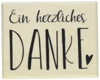 Produktbild von Rayher Stempel 'Ein herzliches Danke', 4 x 5 cm, Natur