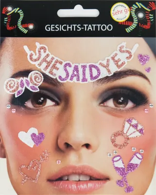 Produktbild von Gesichtstattoo JGA Tattoo Karneval Fasching Junggesellenabschied Hautaufkleber Sticker