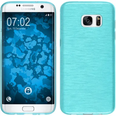 Produktbild von PhoneNatic Case kompatibel mit Samsung Galaxy S7 Edge - blau Silikon Hülle brushed Cover