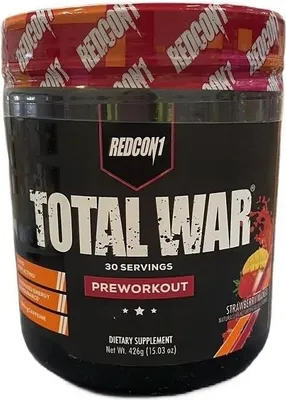 Produktbild von Redcon1 Total War Pre-Workout-Nahrungsergänzungsmittel, Erdbeer-Mango, Pulver, 426 g 17441