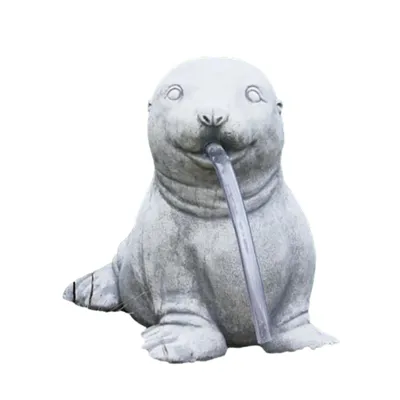 Produktbild von Steinfigur Heuler als Wasserspeier Robbe, aus Steinguss Neu Frostfest Witterungsbeständig, Tierfigur zur Gartengestaltung PO-508