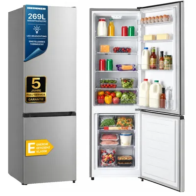 Produktbild von Heinner HC-HS269SE++, 269 l, Freistehend, E, 39 dB, NoFrost-Funktion (Gefriereinheit), 3,9 kg/24h