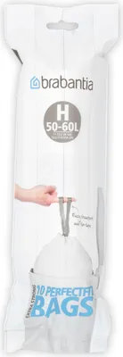 50-60 Liter-Abfallbeutel mit Kordelzug (H), Brabantia Weiß Brabantia VB 246791