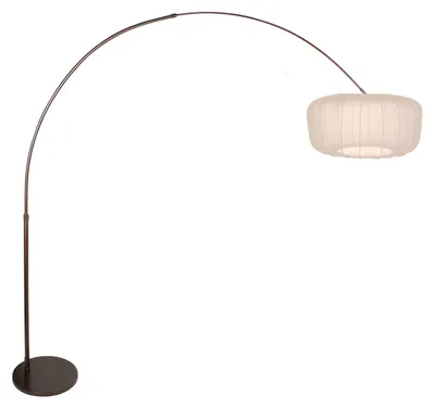 Image de Lampadaire - marron - Sparkled Light - métal textile - Ø 45cm - E27 - 4762CA - Steinhauer