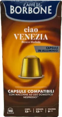 Produktbild von Caffè Borbone Kaffeekapseln Ciao Venezia, kompatibel mit Nespresso-Kapselsystem, 10 Kapseln
