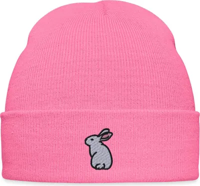 Produktbild von Spreadshirt Hase Bestickt Bestickte Wintermütze, One size, Pink