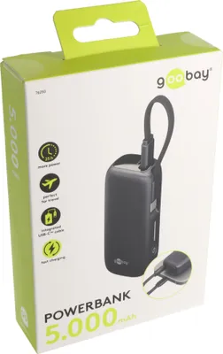 Zdjęcie produktu dla Powerbank Goobay 20 000 mAh z wbudowanym kablem USB-C™