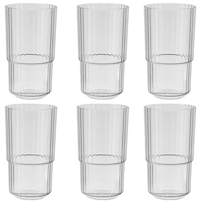 Produktbild von Trinkbecher 6er Set - Tritan, 500 ml, transparent, bruchsicher, stapelbar