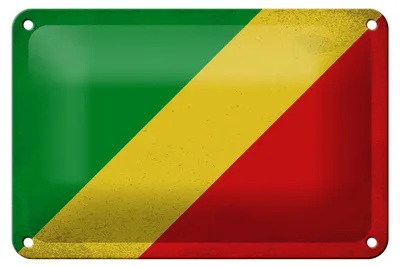 Produktbild von Blechschild Flagge Kongo 18x12cm Flag of the Congo Vintage