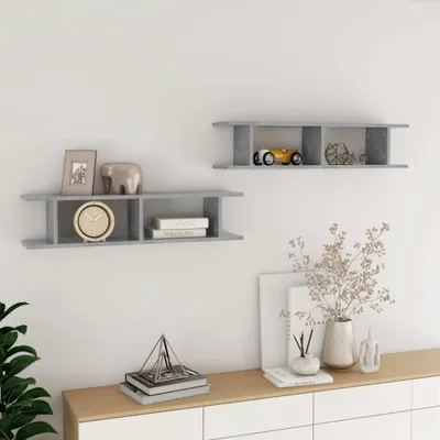 Produktbild von Möbel Wandregale 2 Stk. Betongrau 90x18x20 cm Holzwerkstoff - Wandregale 807200