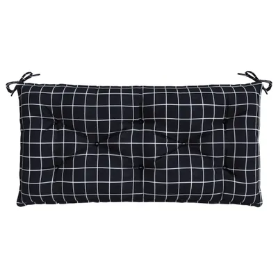 Produktbild von vidaXL Gartenbank-Auflage Schwarz Karomuster 100x50x7 cm Oxford-Gewebe
