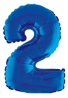 Produktbild von XXL Zahlen Folienballon 100 cm - Blau Zahl: 2