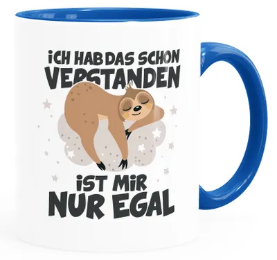 Produktbild von Kaffee-Tasse Ich hab das schon verstanden Faultier mit Spruch Bürotasse lustige Kaffeebecher MoonWorks® weiß-innen-royal standard
