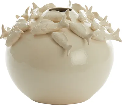 Produktbild von Light & Living - Vase FISCH - Ø41,5x32cm - Weiß