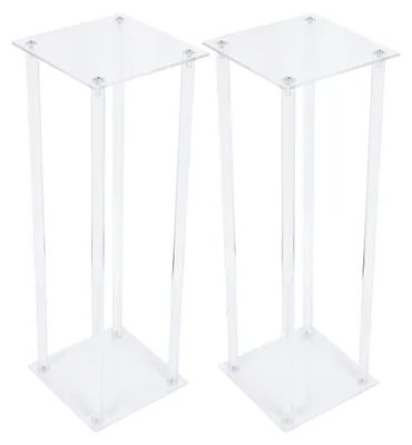 Produktbild von 2X Moderner Hochzeit Tisch Blumenständer, Acryl Blumenständer, Transparente Acrylsäule Blumenständer, für Hochzeiten, Heimdekoration, Hotels, Party Dekoration, 20 * 20 * 60cm