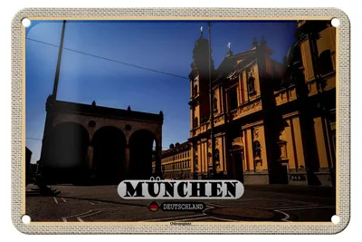 Produktbild von Blechschild Städte München Odeonsplatz Skulptur 18x12cm Dekoration