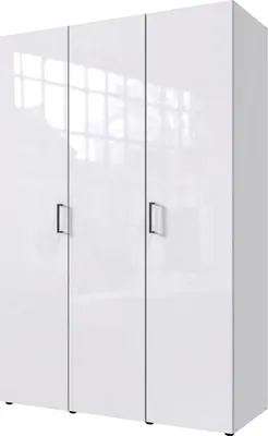 Image de Armoire à portes battantes Mugano – Couleur et dimensions au choix : blanc / blanc brillant