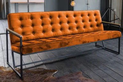 Produktbild von KAWOLA Sofa ARLY Polsterbank Bezug Velvet cognac