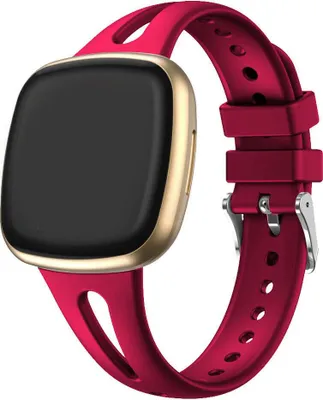 Produktbild von Strap-it Luxe Silikonarmband – passend für Fitbit Versa 3 / Versa 4 / Sense / Sense 2 – rosarot – Größe: S