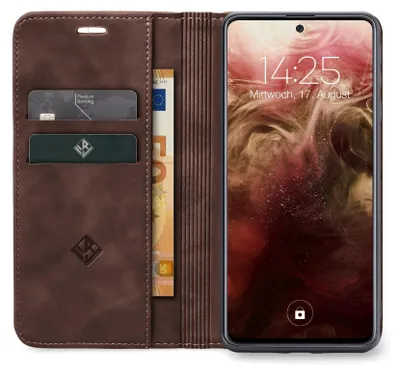 Produktbild von Handy Hülle für Xiaomi Redmi 12 Klapphülle Bookcase Flip Cover Handy Tasche Etui Farbe: Dunkelbraun