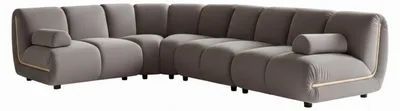 Produktbild von KAWOLA Modulsofa LAYLA Ecksofa 4 Module 2 Armlehnkissen Velvet taupe