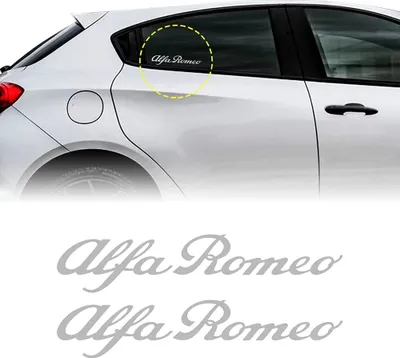 Obrázok produktu pre Nálepky Alfa Romeo, oficiálne logo, strieborná farba, 13 cm, 2 kusy