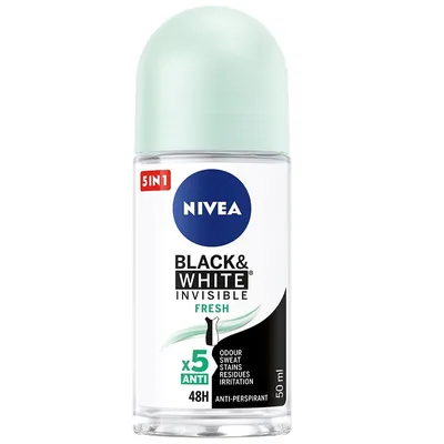 Obrázek produktu pro Jemný antiperspirant Nivea Black & White Invisible Fresh v kouli, 50ml