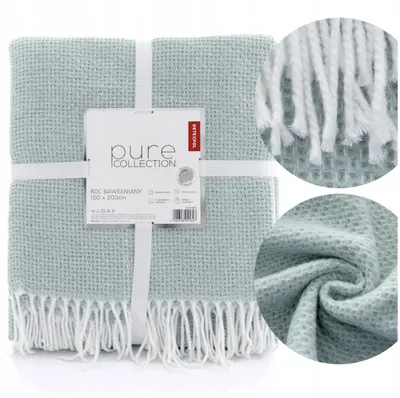 Produktbild von Deco4Home Baumwolldecke | 150x200cm | 320 g/m² | Minze