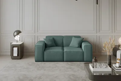 Produktbild von Sofa Designersofa CELES 2-Sitzer in Stoff Opera Velvet Petrol