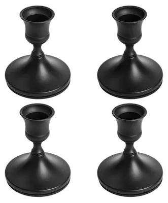 Immagine prodotto di Set di 4 portacandele in metallo nero, stile vintage