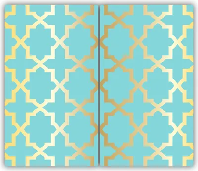 Produktbild von Tulup Glas-Herdabdeckplatte - 2x30x52cm - Glaskeramikkochfeld-Abdeckung Spritzschutz Zweiteilig Arabisches Muster