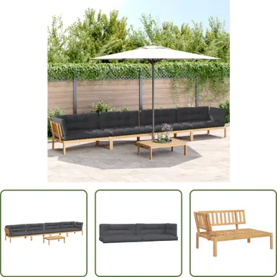 Produktbild von The Living Store 5-tlg. Garten-Sofagarnitur aus Paletten mit Kissen Akazienholz