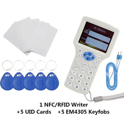 Produktbild von Przenośny, inteligentny, 3,2-calowy wyświetlacz LCD z podpowiedzią głosową w języku angielskim Czytnik urządzeń do identyfikacji radiowej Nagrywarka Kopiarka Duplikator dla kart 125 kHz 13,56 MHz Karty kontroli dostępu Karty inteligentne