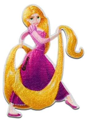 Produktbild von Disney © Rapunzel Neu Verföhnt Haare Prinzessin - Aufnäher, Bügelbild, Aufbügler, Applikationen, Patches, Flicken, Größe: 7,4 x 5,5 cm
