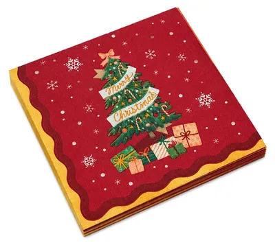 Servietten mit Tannenbaum-Motiv, 40 Stück, 16,5 cm