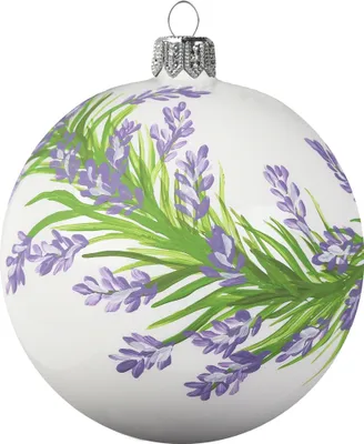 Produktbild von Porzellan weiße Kugel mit Lavendel Dekor