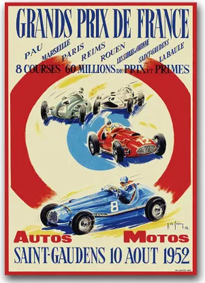 Produktbild von Poster - Canvas - Leinwand - 59,4 cm x 84,1 cm - Fotoposter - Leinwandkunst - Grand Prix de France